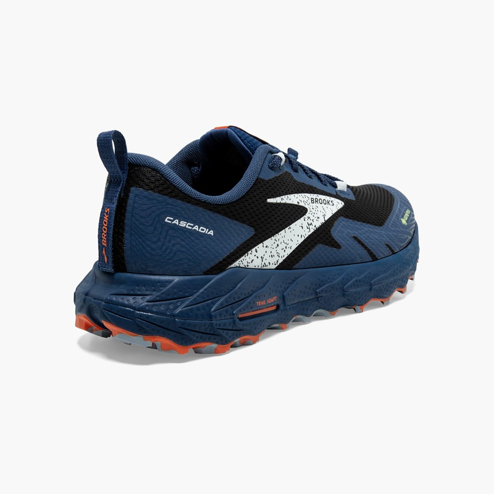 Chaussure Trail Running Brooks Cascadia 17 GTX Bleu Noir Homme | PNW-4384924